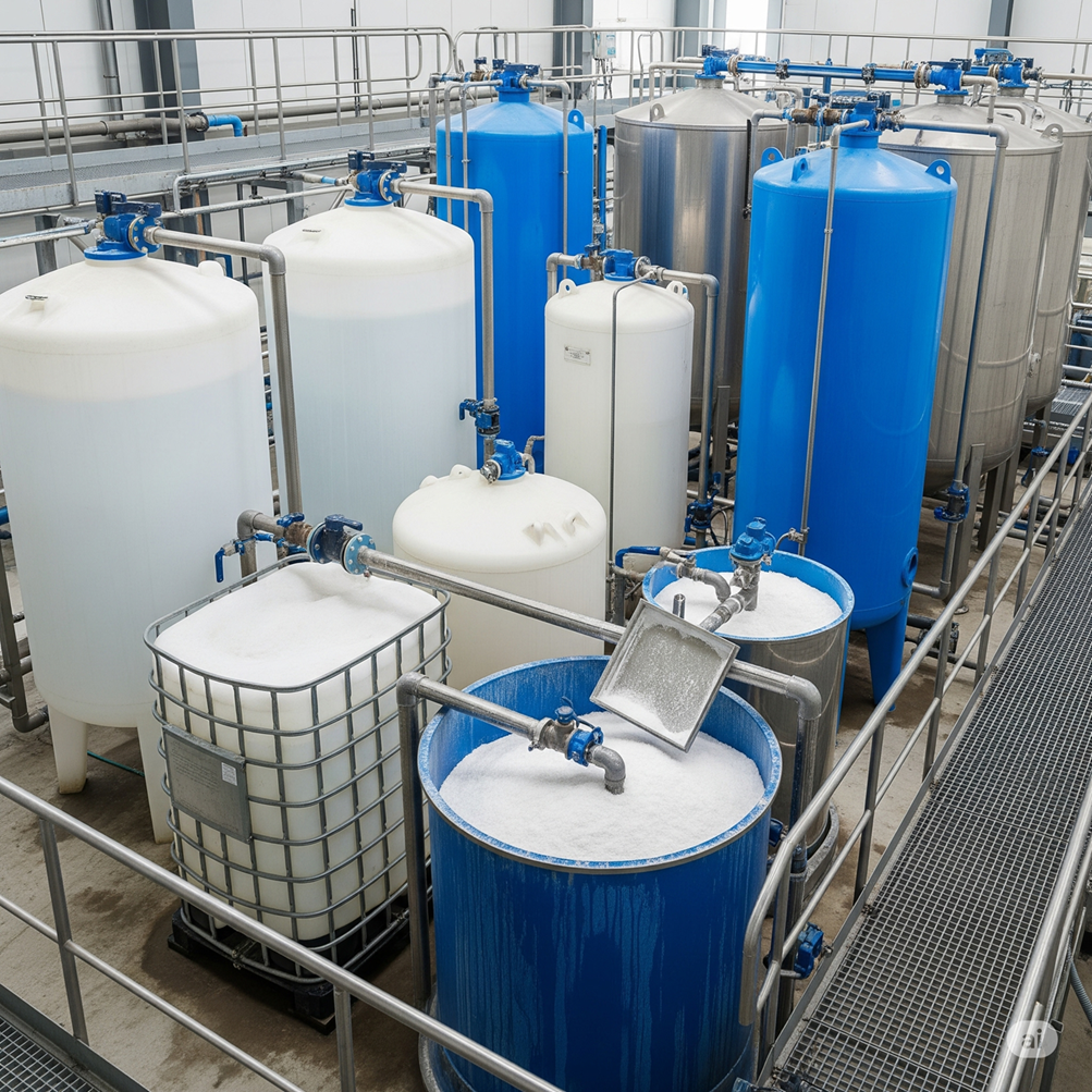 أنواع خزانات الملح في محطات معالجة المياه - Types of salt tanks in water treatment plants