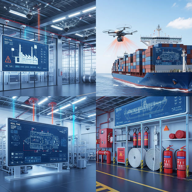 السلامة من الحرائق في القطاعين الصناعي والبحري - Fire safety in the industrial and marine sectors