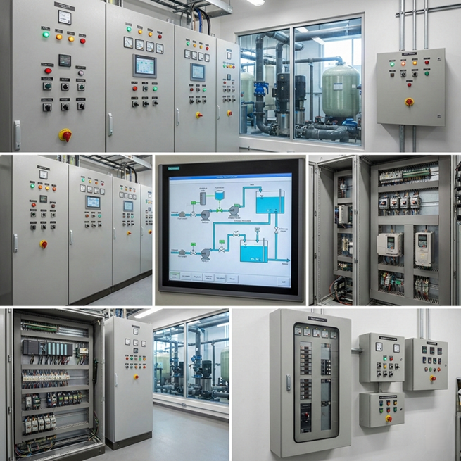 أنواع لوحات التحكم في محطات معالجة المياه - Types of Control Panels in Water Treatment Plants