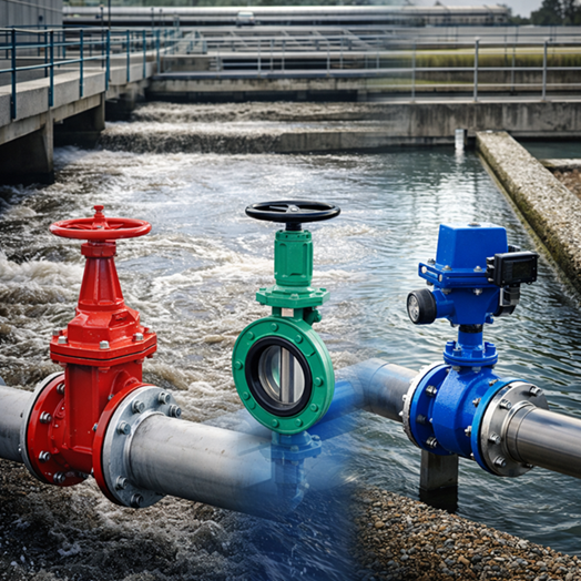 السبب وراء اختلاف أنواع الصمامات بين مراحل محطة المعالجة الواحدة - The Reason for the Difference in Valve Types Between Stages of a Single Wastewater Treatment Plant